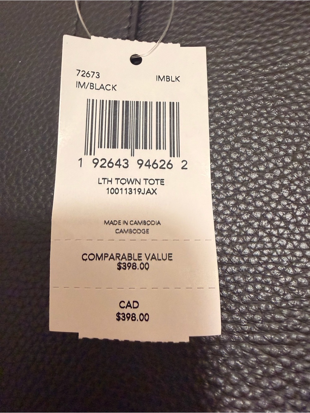 Coach Town Tote Black Leather Large Carryall NWT - Picture 11 of 11